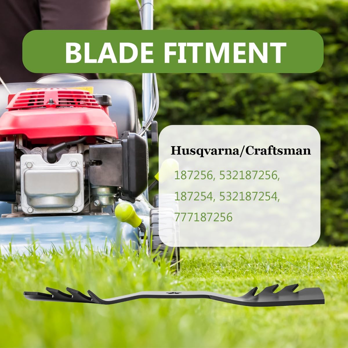 532187256 Commercial Mulching Blades for Husqvarna Z254F Z254 MZ54 LGT2654 YTH24V54 54 inch Deck Zero Turn Lawn Mower - Heavy Duty Blade Replaces 187256 187254 532187254-3 Pack