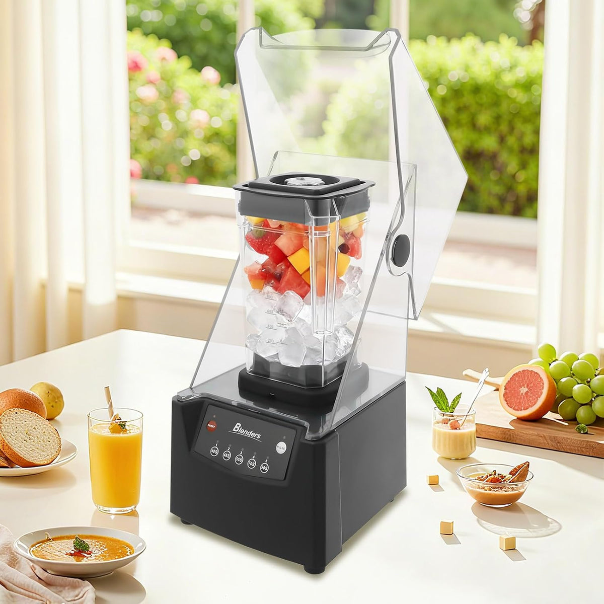 0.48gal Commercial Blender with Removable Soundproof Shield