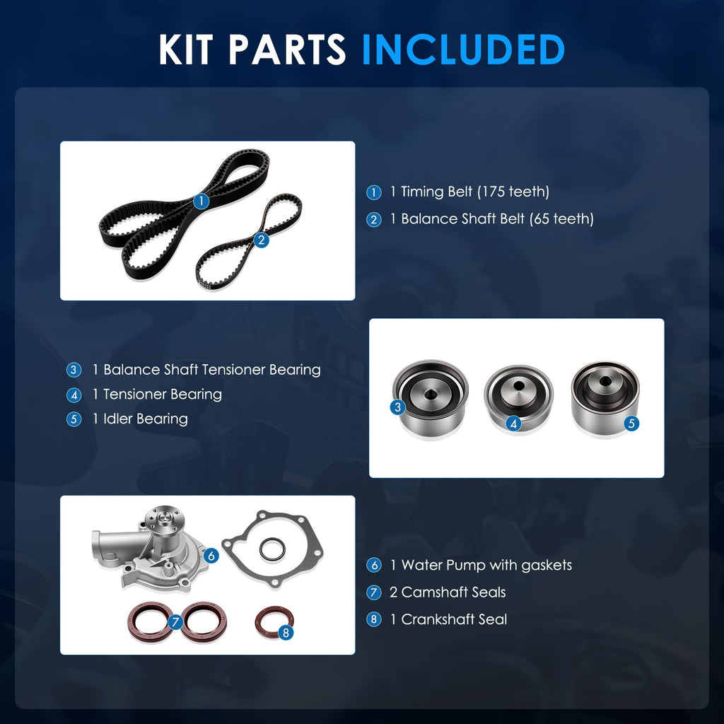 ECCPP Engine Timing Belt Kit with Water Pump Compatible with Kia