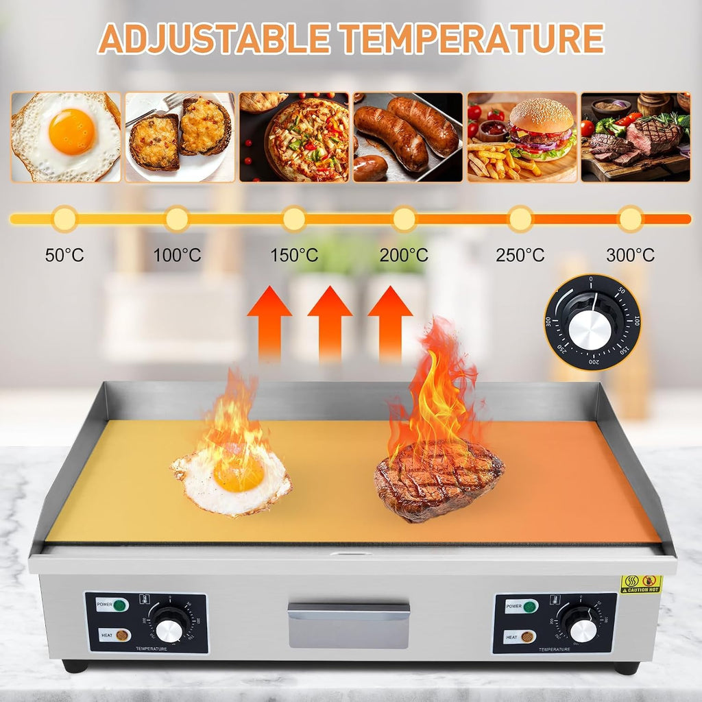 29 In Commercial Electric Griddle, Flat Top Grill Countertop Griddle