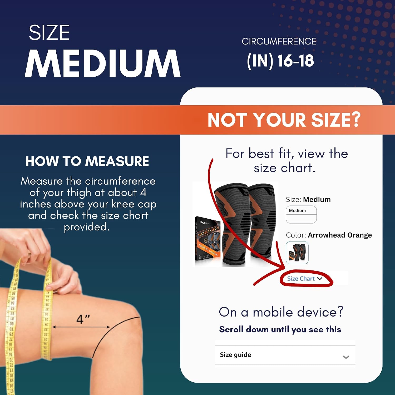 Knee Brace for Pain Relief - Knee Compression Sleeves for Men and Women - Support for Weightlifting, Gym, Workout