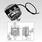 Shaded Pole Motor - 18W, 120V, 60Hz. for Small Ventilation and Refrigeration Equipment, Radiator and Evaporator. AC Fan Motor with Powerful 1.01A (YZF18-25)