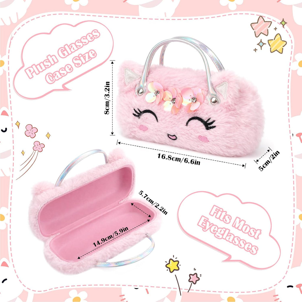 Unicorn Kids Sunglasses with Eyeglass Case, Portable Hard Sunglasses Pouch with Handle UV Protection