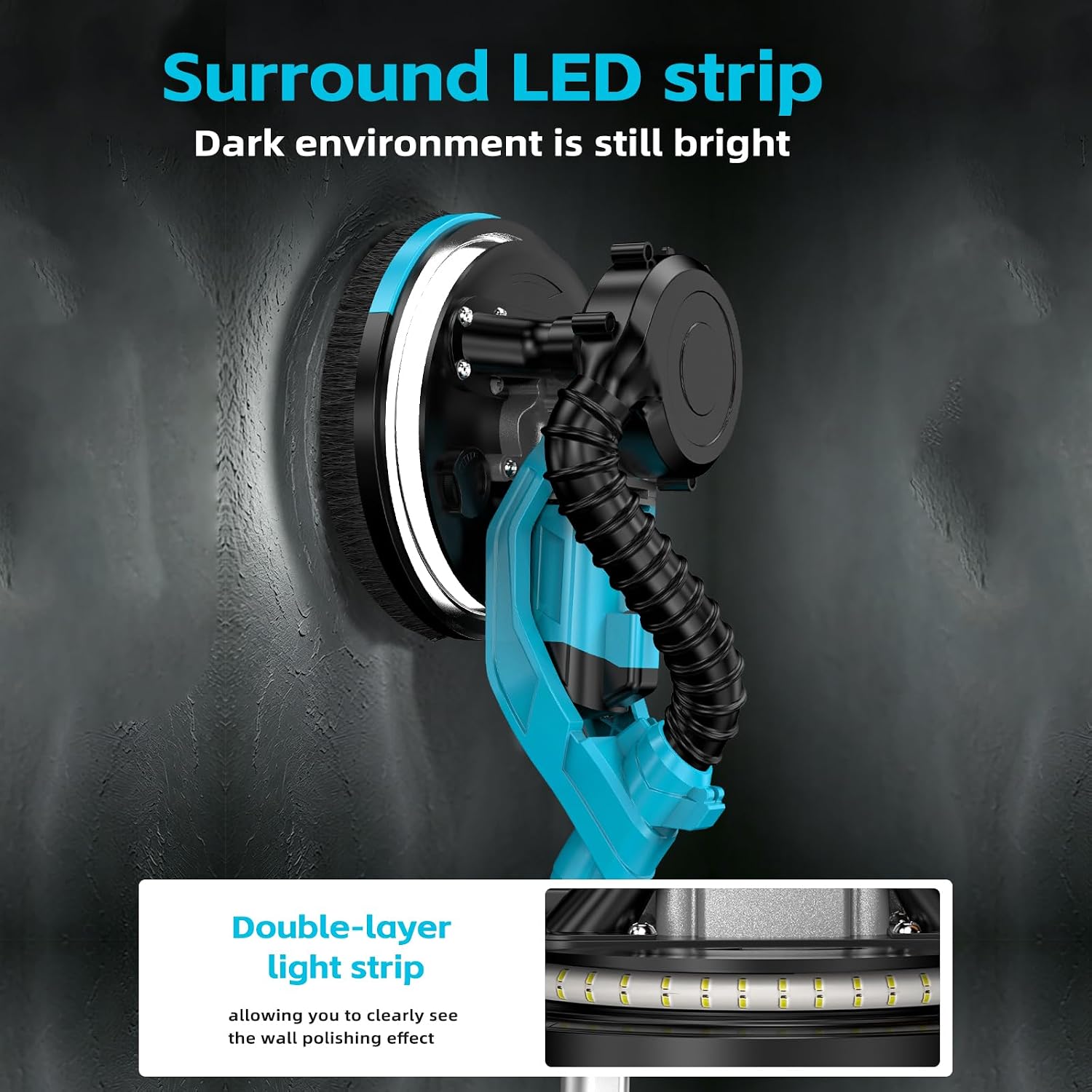 Electric Drywall Sander with Vacuum Dust Collector,Popcorn Ceiling Removal | Dustless Vacuum System;9 Variable Speed