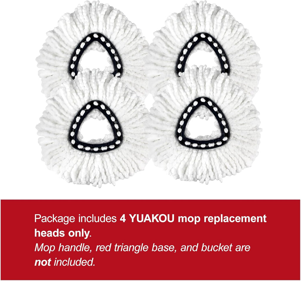 4-Pack Mop Replacement Heads for Ocedar Mop Replace Head EasyWrin Spin Mop Heads Replacements, Easy Cleaning Mop Head
