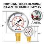 AetralYB 1-Inch Mini Pressure Gauge, 0-60 PSI,1/8” NPT Bottom Mount