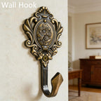 2Pcs Curtain Tiebacks Hook Vintage Bronze Rose Pattern Carved Wall Hooks