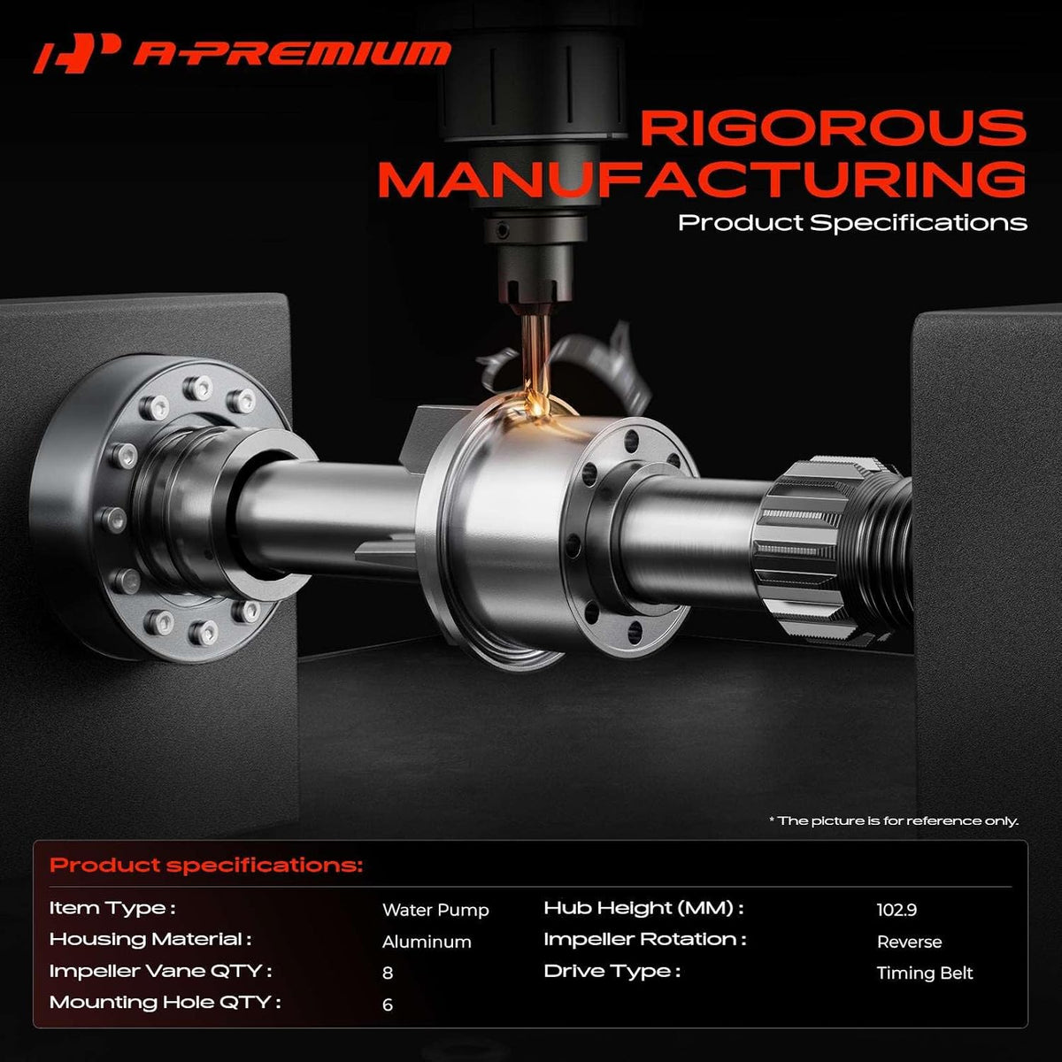 A-Premium Engine Water Pump (1.8 2.2 2.5L) Compatible with Subaru, Saab