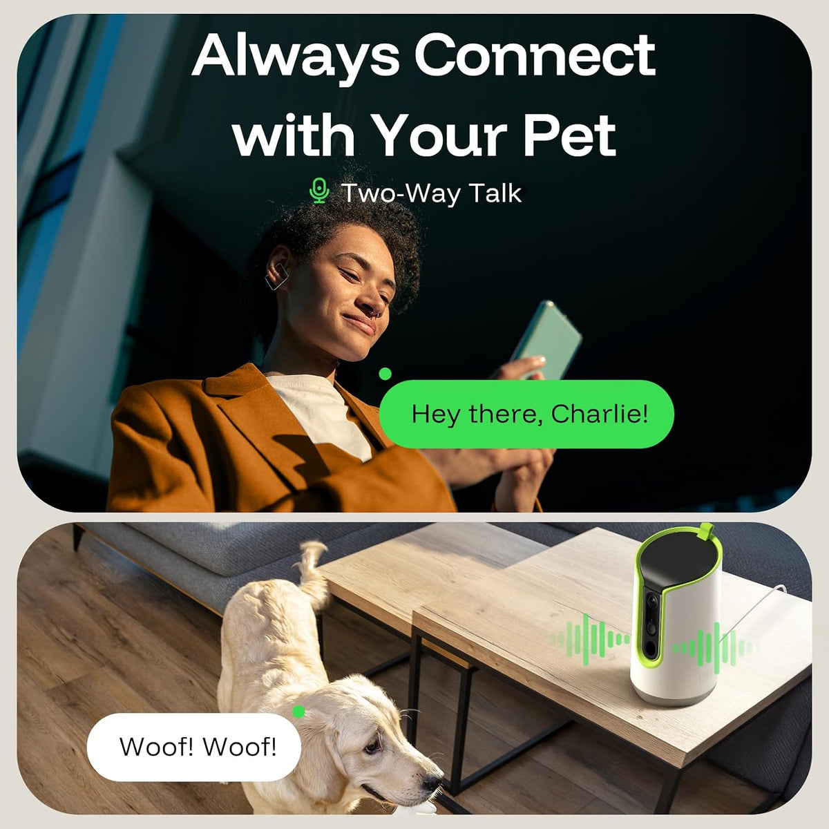 5MP Ultra HD Pet Camera - Dog Camera with Treat Dispenser, Remote Treat Tossing via Phone App, 360° Auto Tracking &