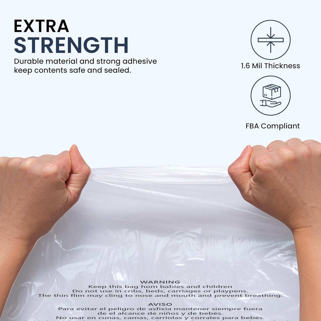 4x6 Clear Poly Bags with Suffocation Warning – 500 Count Resealable Transparent Plastic Packaging Bags Featuring
