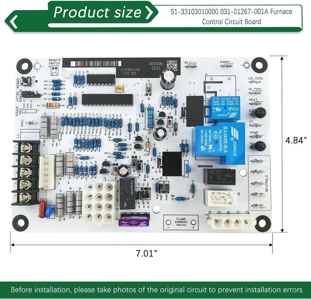 S1-33103010000 Furnace Control Board for York Luxaire Coleman 50A56-242