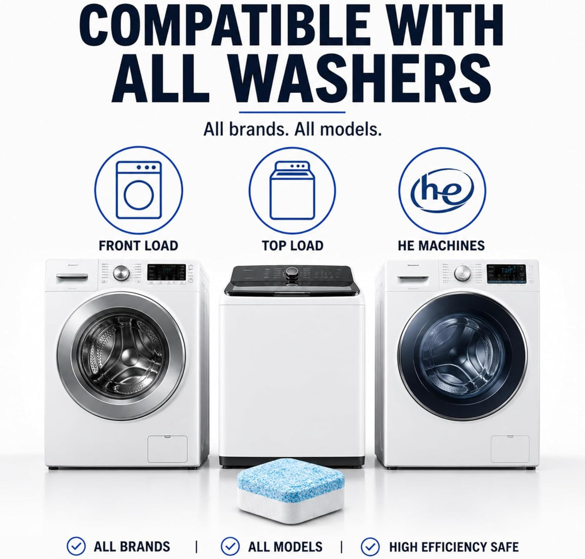 Washing Machine Cleaner Tablets - Penetrating Deep Clean Washer Cleaner Tablets For Front Loader And Top Load HE