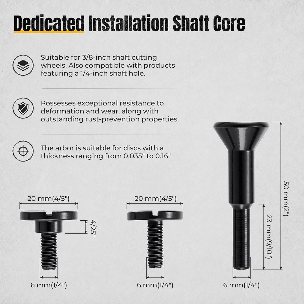 10Pcs 2Inch(50mm) Die Grinder Cut Off Wheel with Mounting Mandrel 3/8"Arbor
