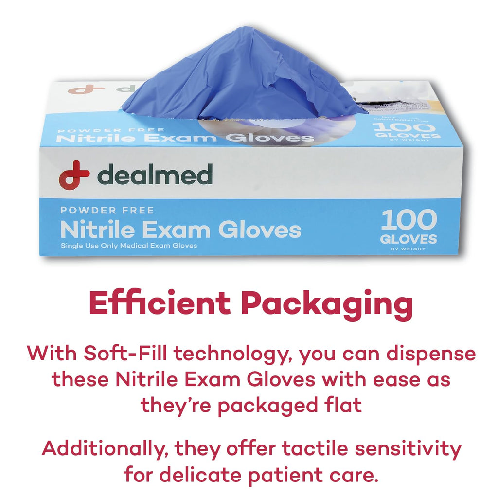 Nitrile Exam Gloves - Latex Free - Small - 100 Count | Blue, Beaded Cuff, Ambidextrous Fit, Full Finger Coverage