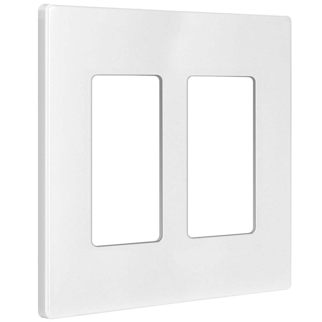 ENERLITES 2-Gang White Screwless Decorator Switch Outlet Wall Plate Cover