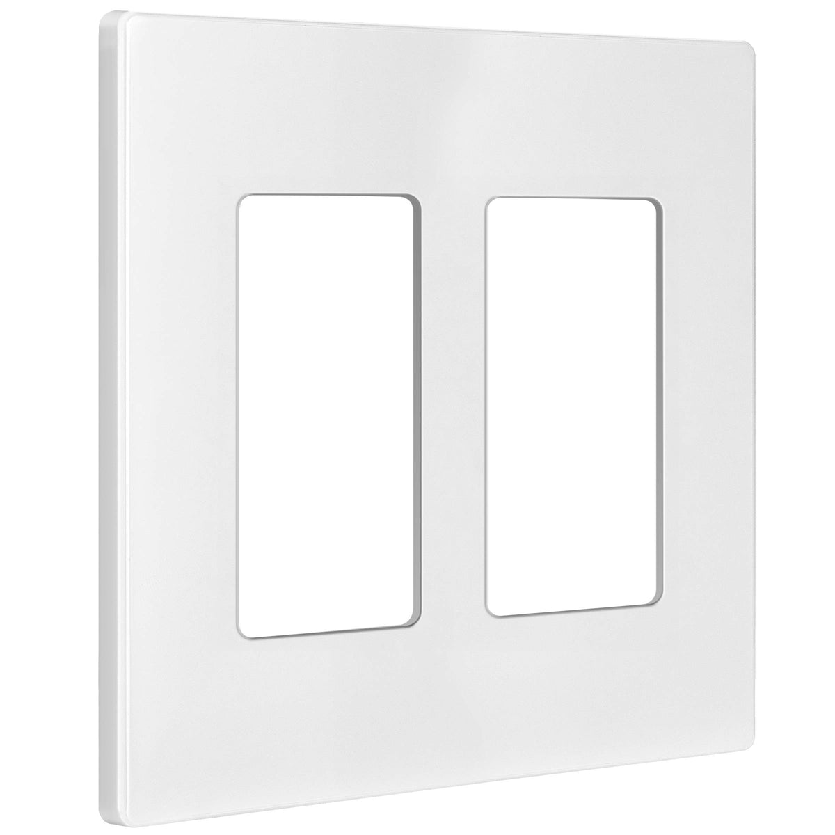 ENERLITES 2-Gang White Screwless Decorator Switch Outlet Wall Plate Cover
