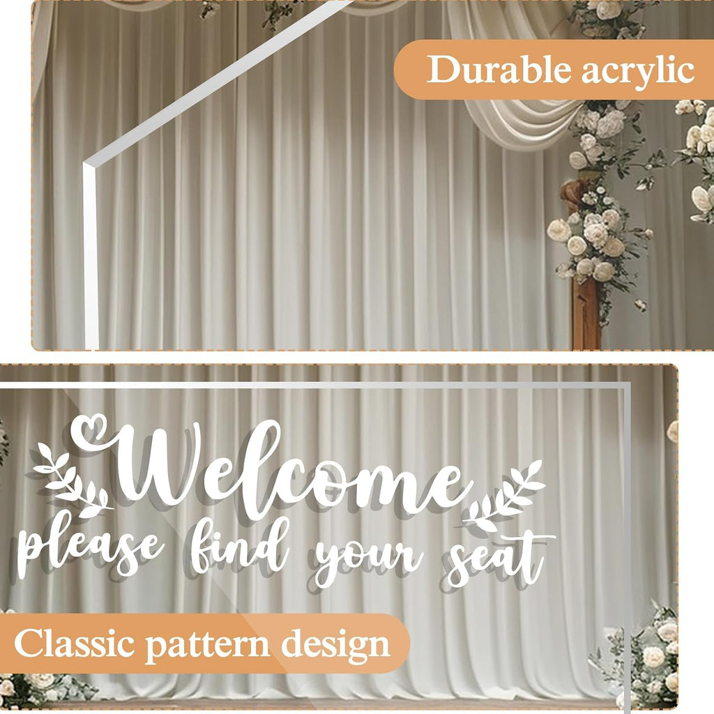 Wedding Seating Chart Display Board, 24x18Inches Acrylic Table Seating Chart for Wedding Reception, Clear Wedding