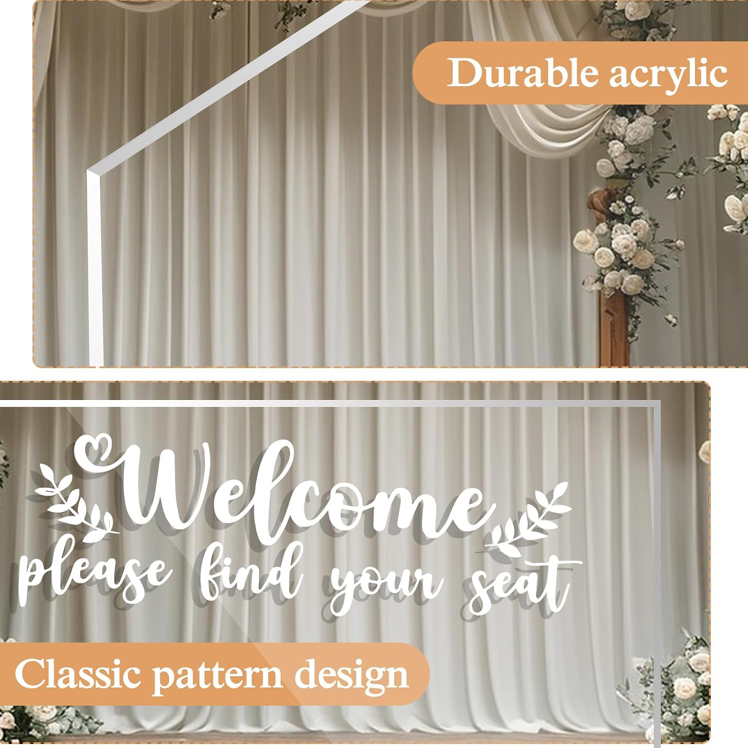 Wedding Seating Chart Display Board, 24x18Inches Acrylic Table Seating Chart for Wedding Reception, Clear Wedding