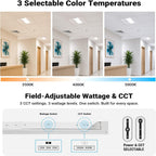 2x2 LED Troffer Light, Center Basket Drop Ceiling, 0-10V Dimmable, 1 Pack