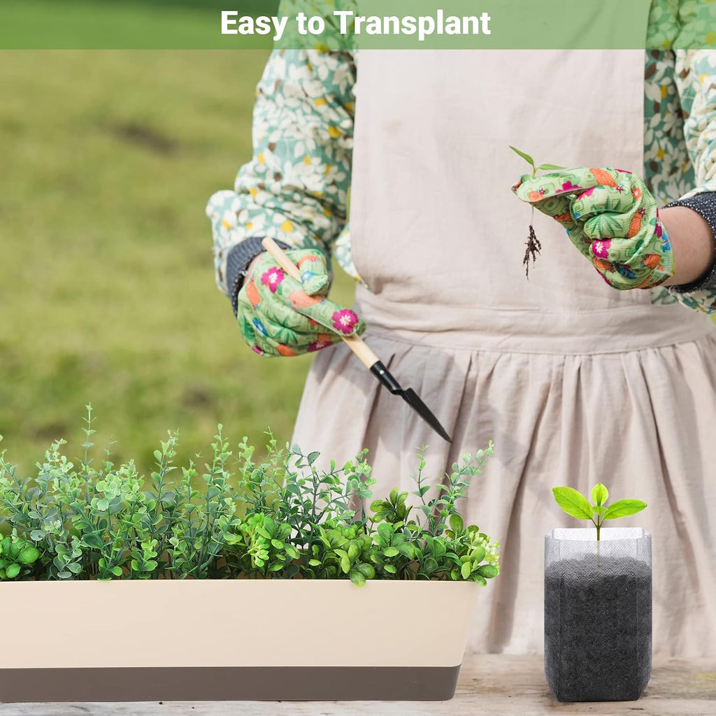 200 PCS Nursery Bags, 5.5"x6.3" Non-Woven Fabric Seedling Bags Biodegradable for Home Garden Supply, Tree, Flower