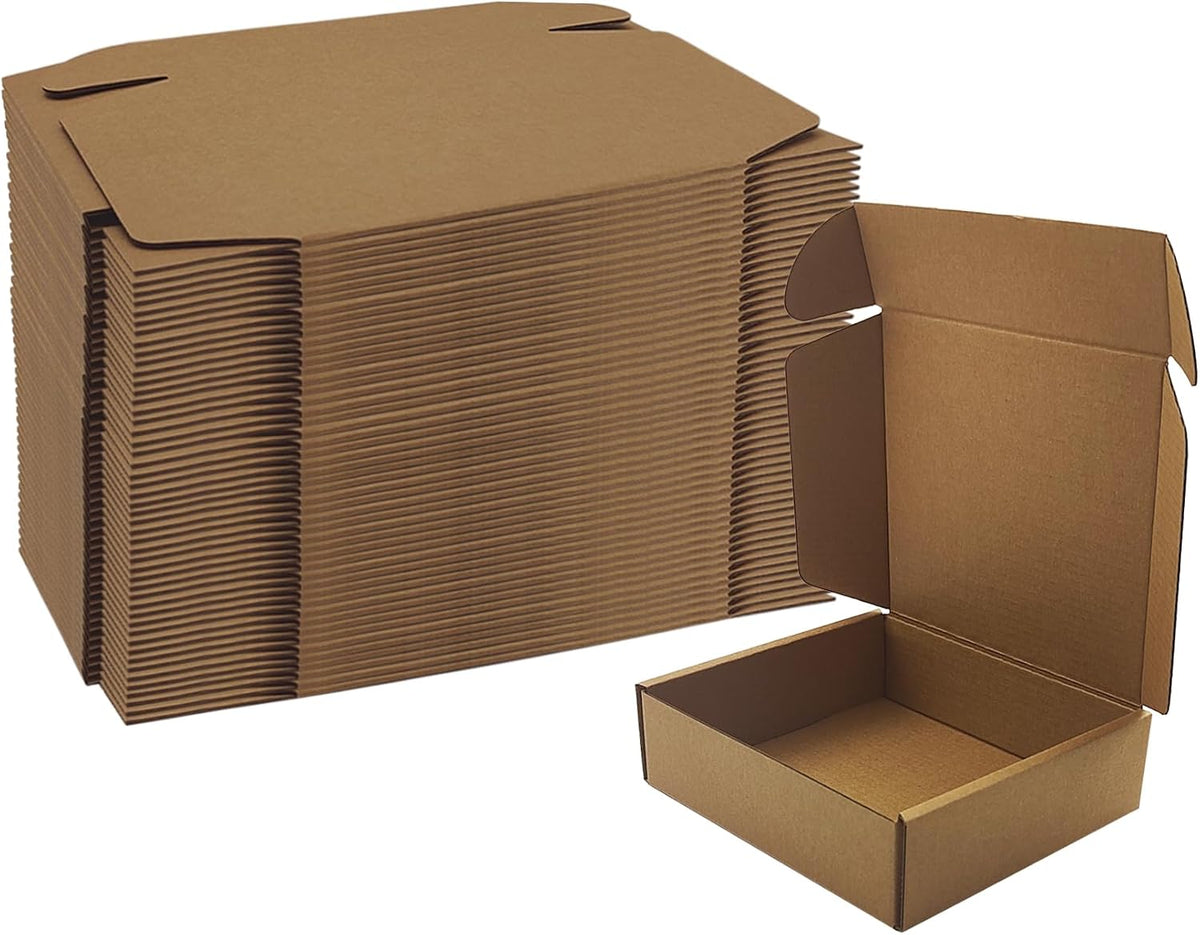 Brown Shipping Boxes 7x6x2 Inch 50 Pack, Corrugated Packaging Boxes