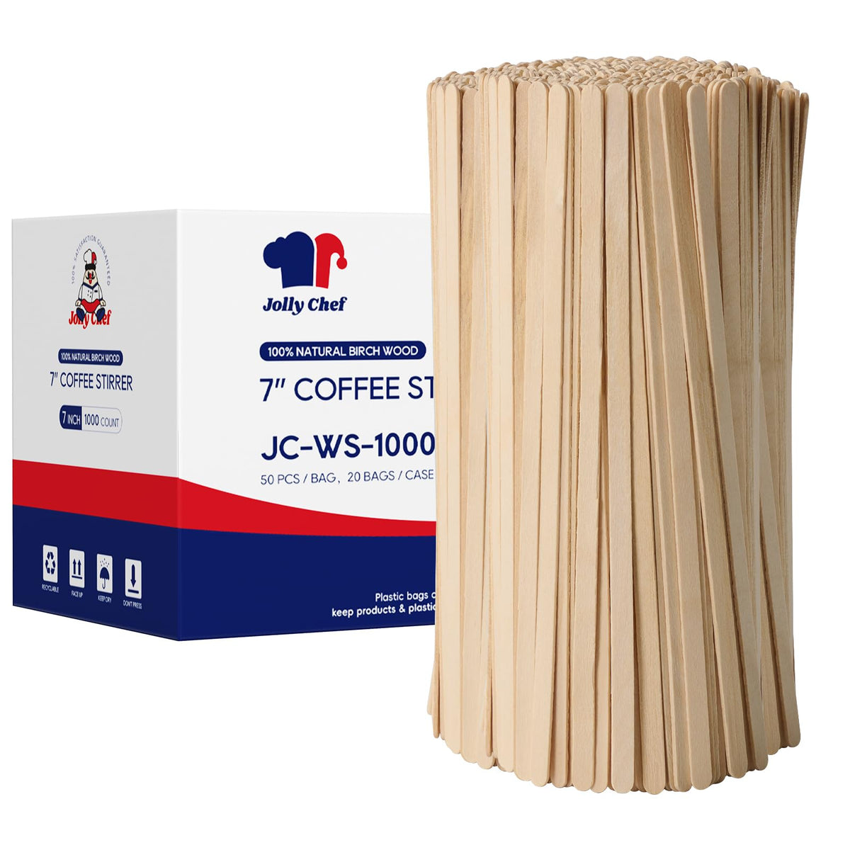 1000 Count Wood Coffee Stirrers 7 inch