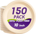 10 Inch 150 Pack Compostable Paper Plates