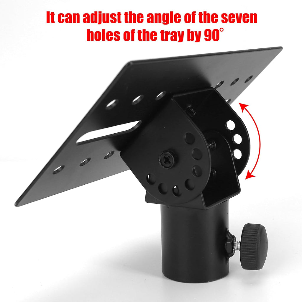 Rotatable 35mm Speaker Stand Adapter, Adjustable Metal Mount Bracket Tripod Pole DJ Top Cap, Heavy-Duty D-G Speaker