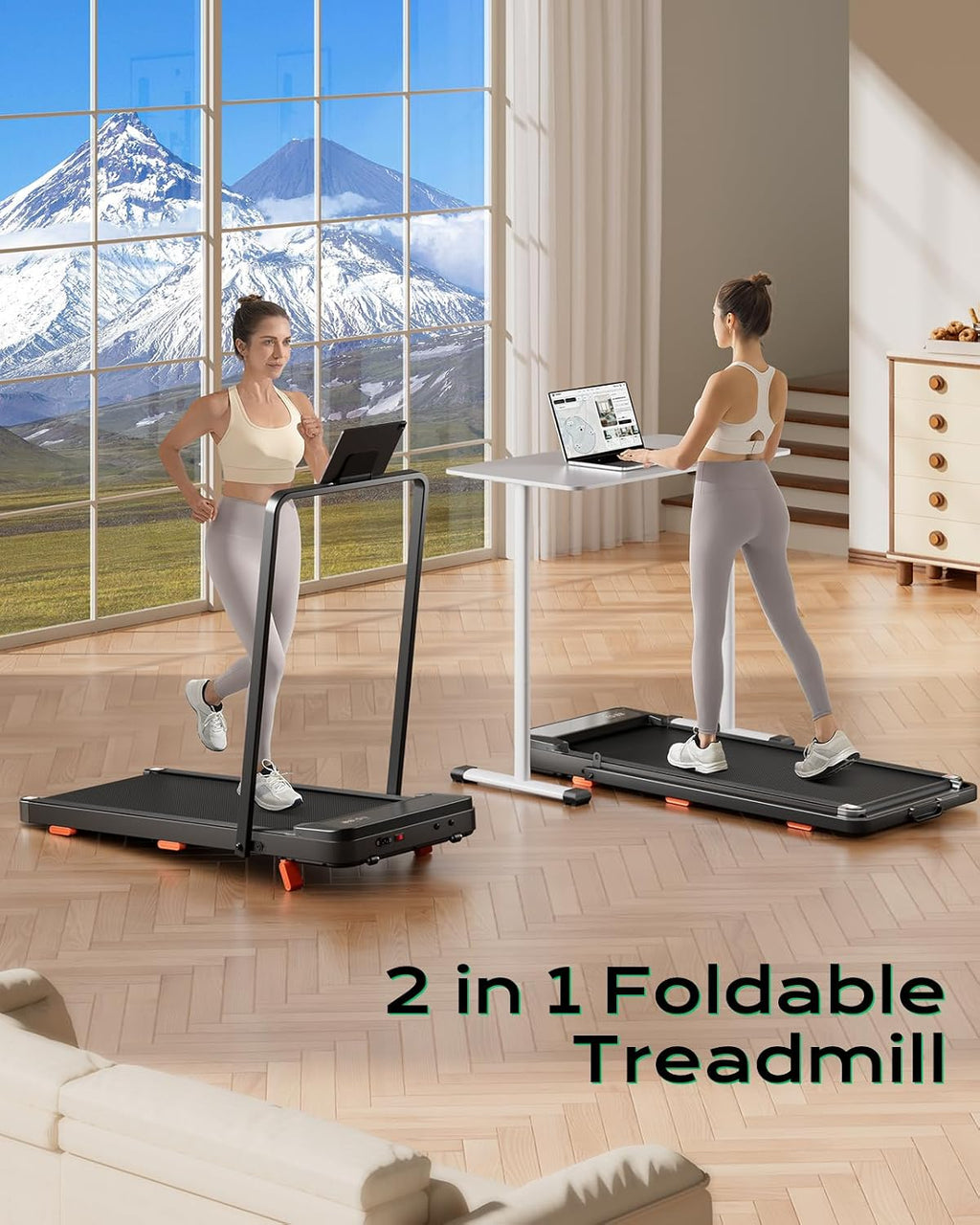 Walking Pad with Incline, Under Desk Treadmills for Home | 8% Incline, Portable Office Treadmill, 265 Lbs Capacity
