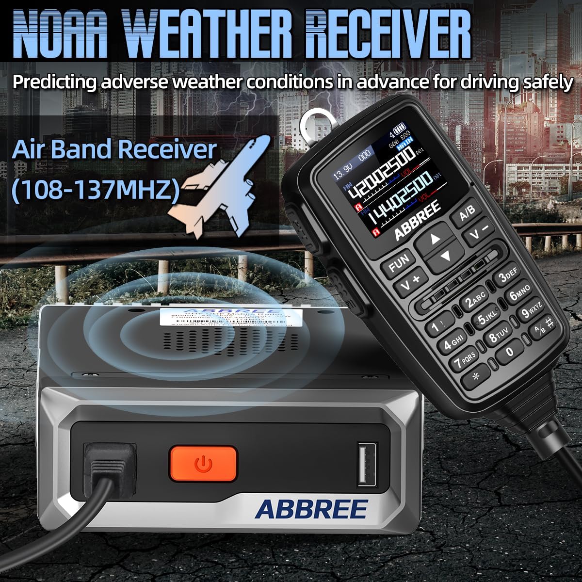 Mobile Ham Radio 30W GPS Dual Band 136-174MHZ/400-480MHZ NOAA VHF/UHF Long Range Base Station Two Way Radio with