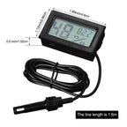 12 Pcs Digital Humidity Meter with Probe LCD Thermometer,Black