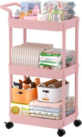 Diaper Caddy - Plastic Diaper Organizer for Nursery Essentials, Baby Organizers and Storage, Movable Cart for
