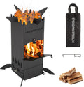 Portable Rocket Stove Wood Burning Camping Stoves Attached bag | Carbon steel material ，Outdoor Charcoal Grill for