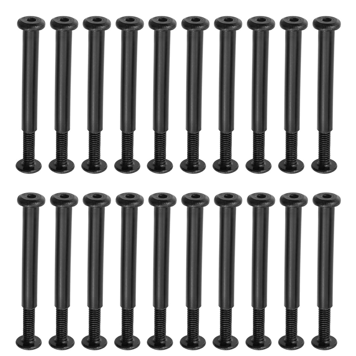 20 Sets M4 x 35mm Black Binding Post Screws,Hex Drive Rivet Socket
