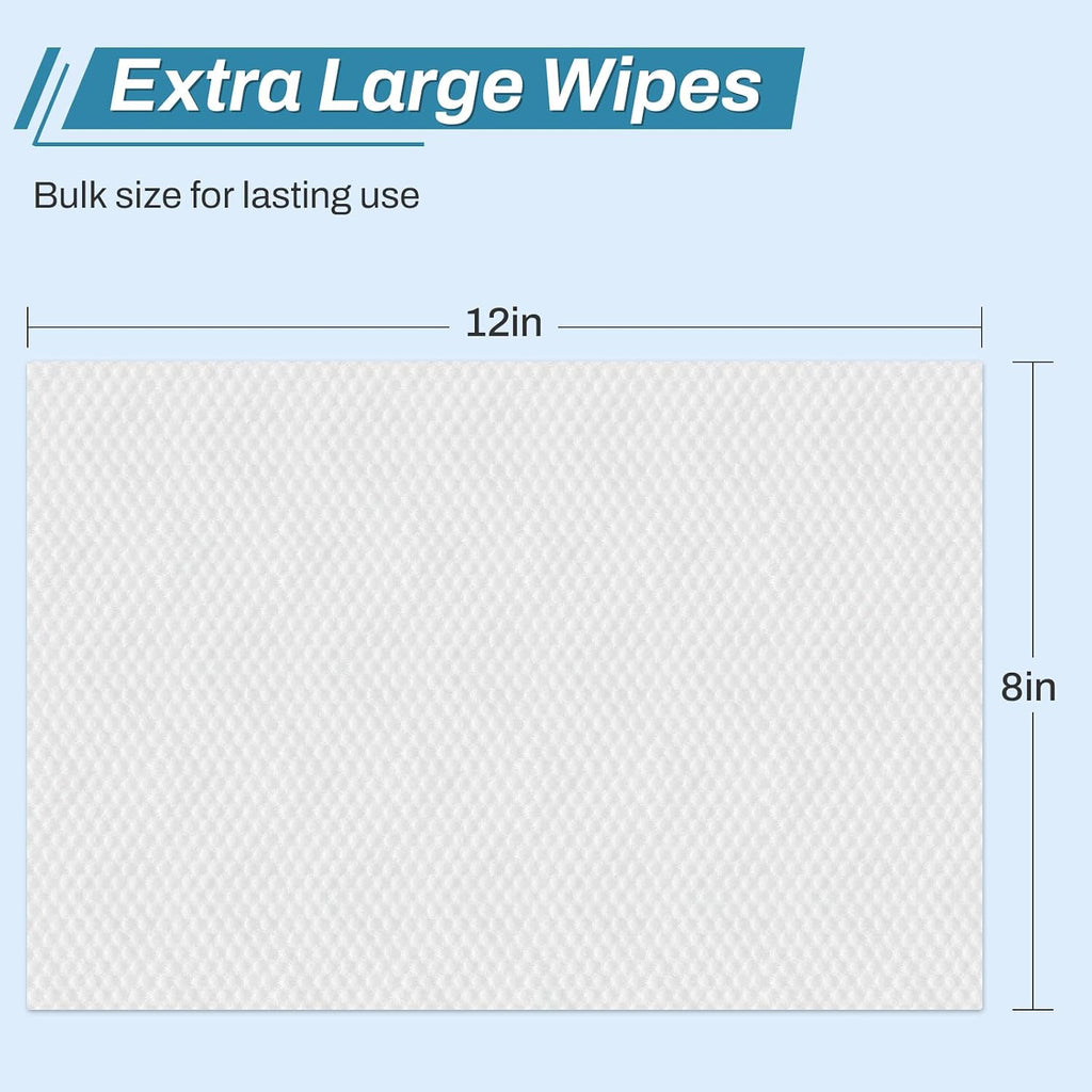 720 Count (12 Packs of 60) Wipes for Adults, 8" x 12" Extra Large Wet Wipes for Incontinence & Cleansing, Disposable
