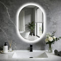 16x24 LED Bathroom Mirror with Lights Oval, Lighted Bathroom Vanity Mirror for Wall, Front Lit and Backlight