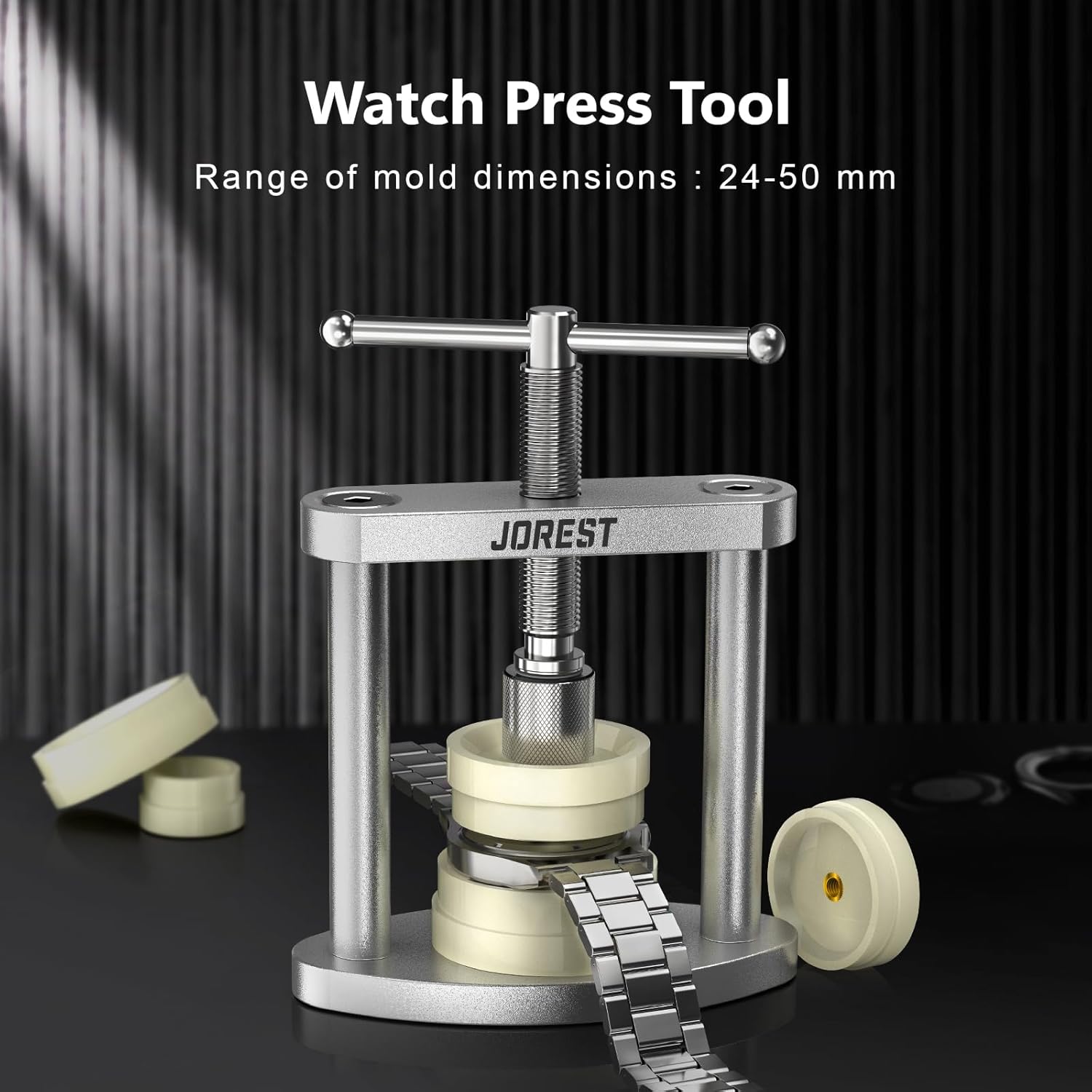 Watch Repair Kit + Watch Press Tool, Battery Replacement, Strap Adjustment, Wrench Opening Back Cover, Case
