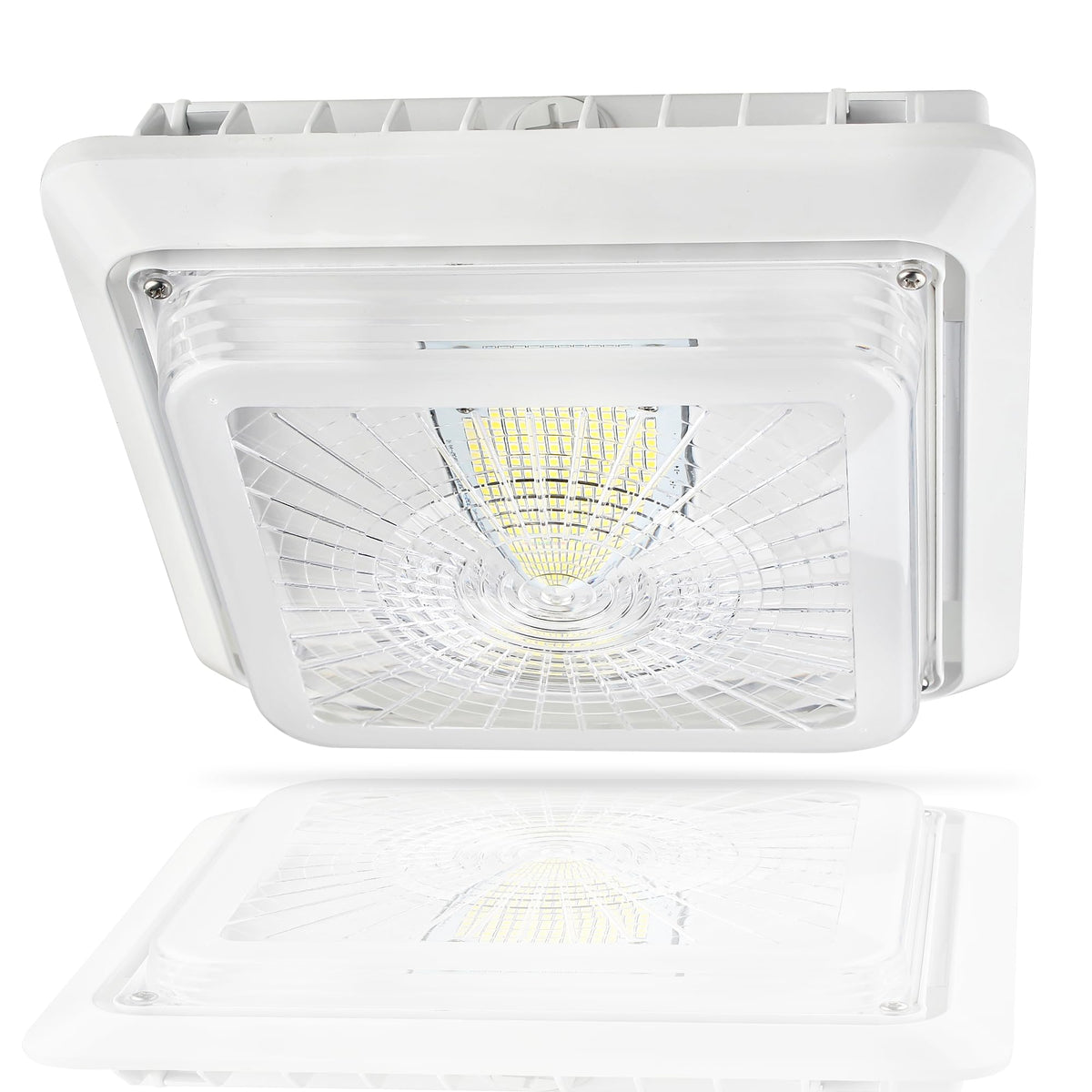 LED Parking Garage Canopy Light, 30/40/55W Selectable, 3CCT, 0-10V Dimmable