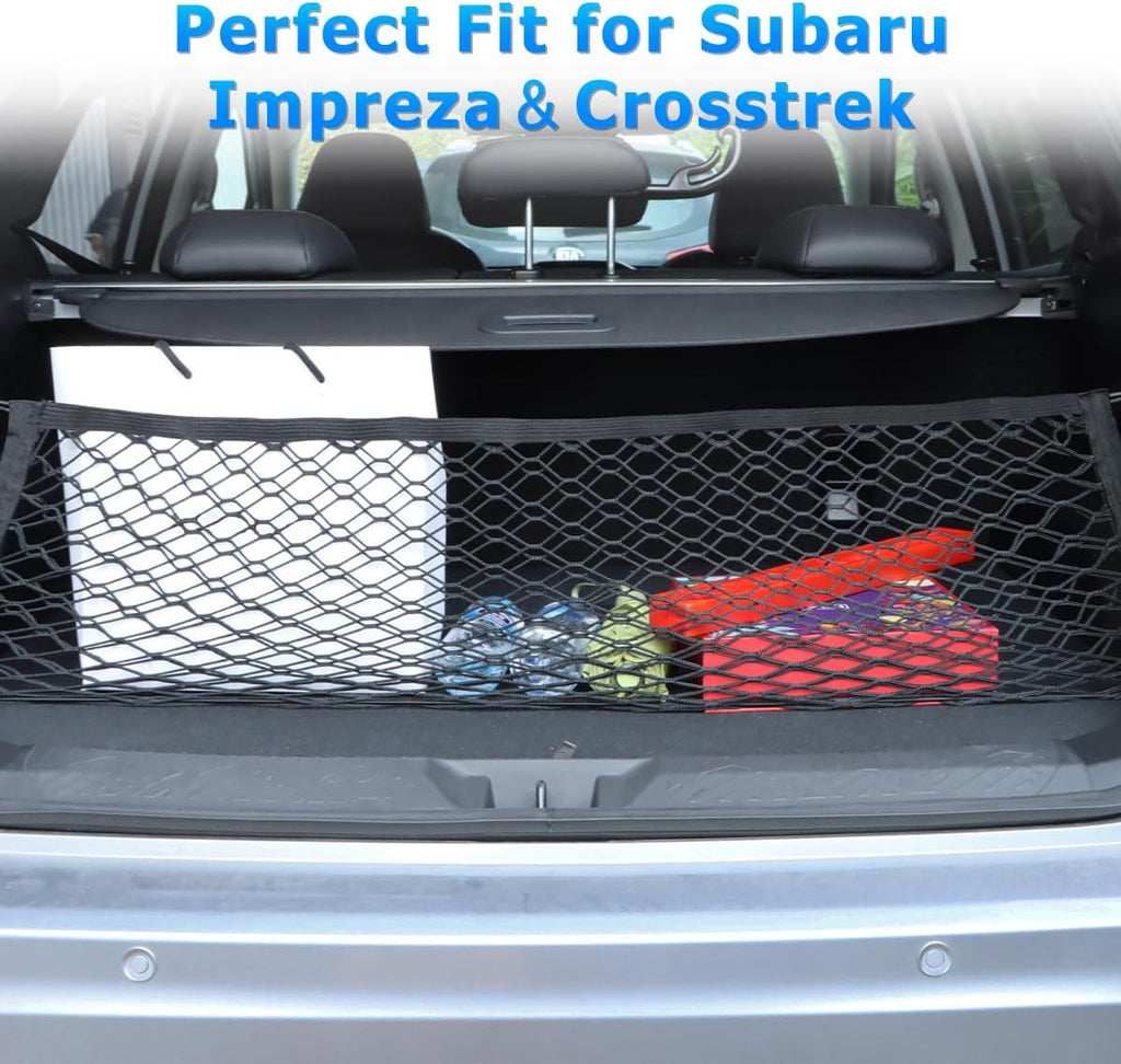 Car Rear Trunk Cargo Net Compatible for 2024 2025 2026 Subaru Impreza Crosstrek Accessories Cargo Storage Organizer