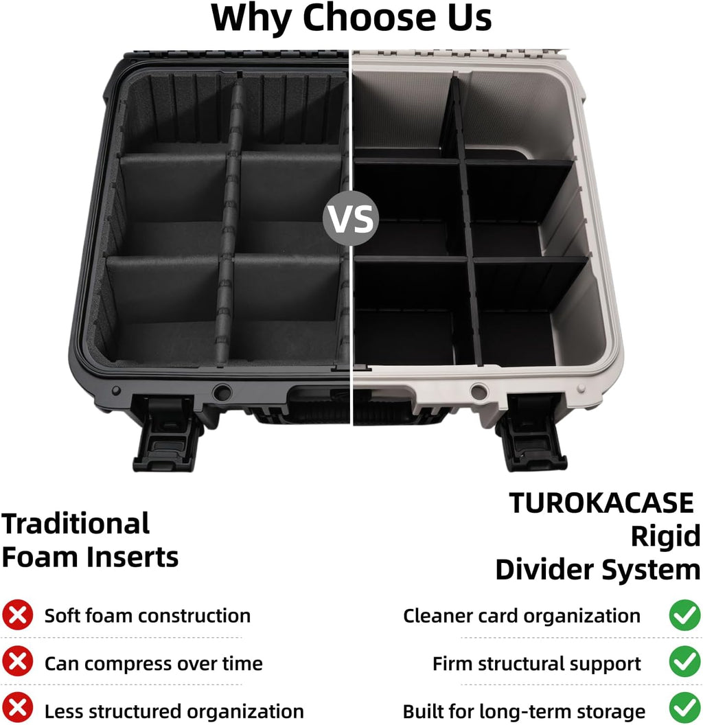 Trading Card Storage Box, Extra Large PSA Slab Case, Waterproof Carry Case | Graded Card Case with 8 Adjustable