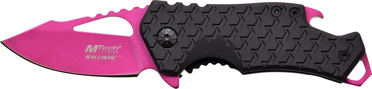 – Pocket Folding Knife – Fine Edge Steel Blade, Aluminum/Nylon Fiber Handle, Bottle Opener and Pocket Clip, Tactical