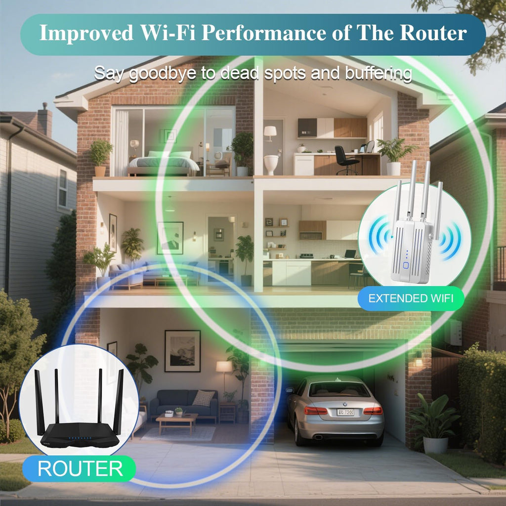 WiFi Extender Signal Booster for Home: 2026 Internet Repeater Long Range Up to 9995 Sq. Ft. Whole Home WiFi Coverage