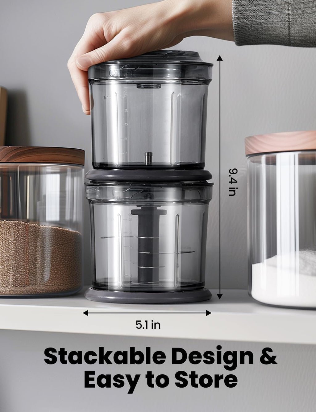 Food Processor 4 Cup, Electric Food Chopper, 【Small but Powerful】Meat Grinder with 2 Bowls, 2 Speed & 4 Blades for