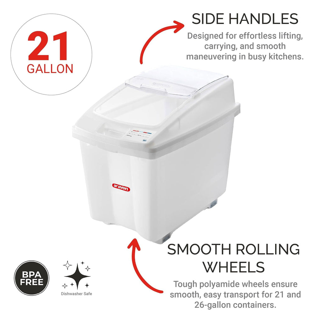 Ingredient Bin, Storage Container for Large Quantity Ingredients, Use in Commercial or Home Kitchen, 21 Gallons, 1