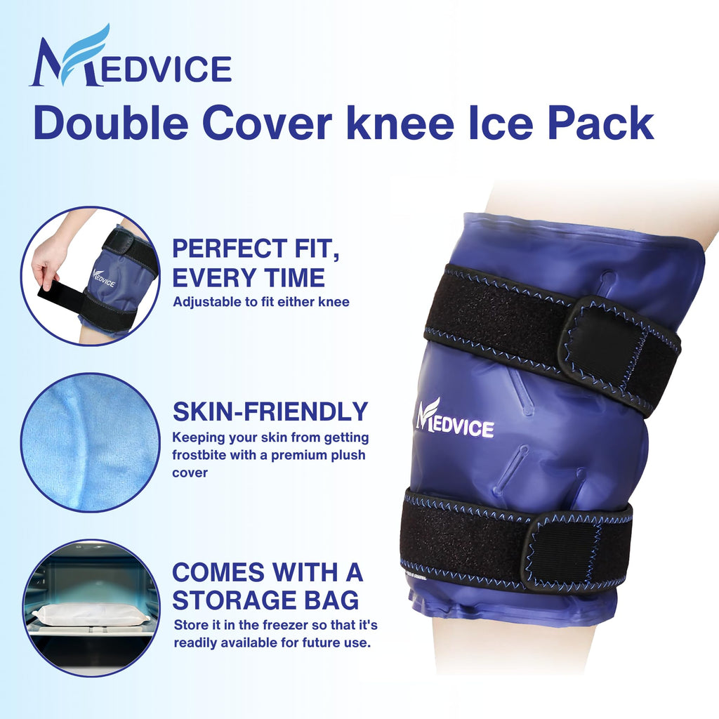 Knee Ice Pack Wrap with Cold Compression for Pain Relief, Swelling