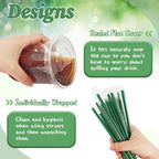 25 Set 16oz Plastic Cups with Flat Lids and Straws,Disposable Plastic Iced Coffee Cup,Disposable Clear Drinking Cups