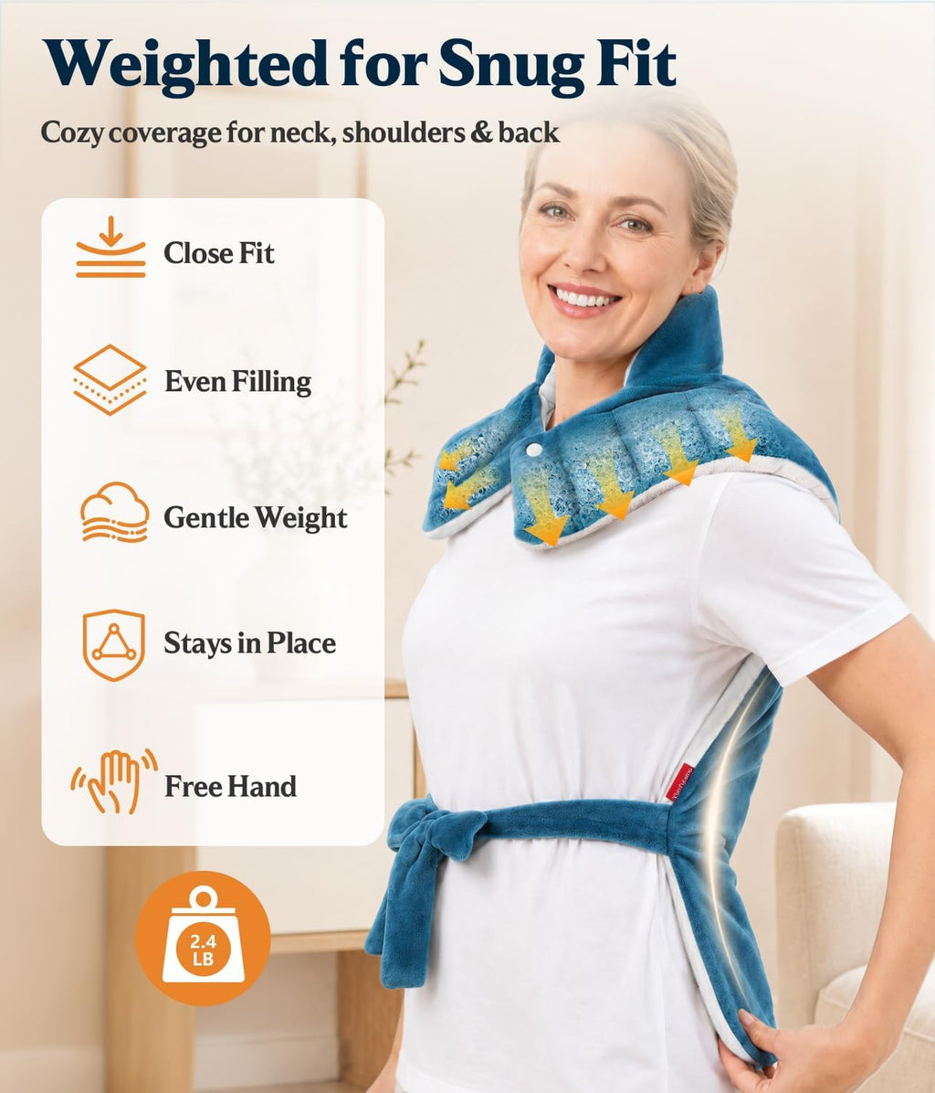 Heating Pad for Back Neck Shoulders, Weighted Electric Heated Pad