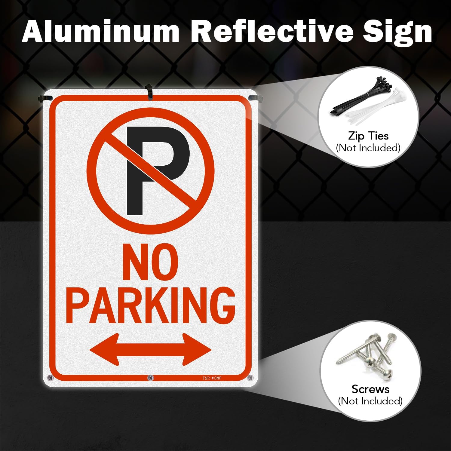 No Parking Signs - 2 Pack - 10 x 7 Inches Rust Free .040 Aluminum Reflective - UV Protected, Waterproof and Fade