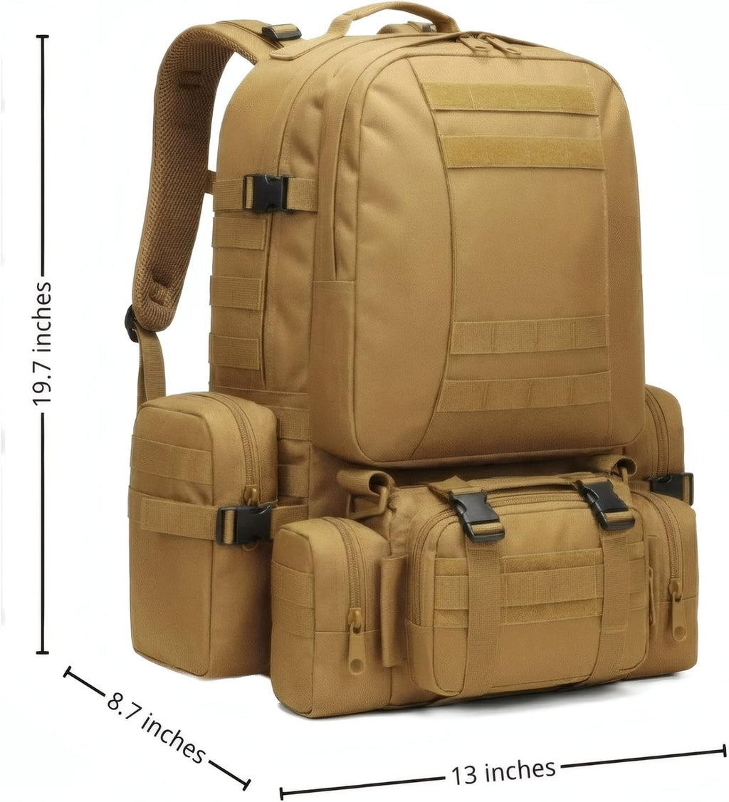 Military Tactical Backpack for Men 60L Waterproof Bug Out Bag Survival Rucksack Go Bag Emergency Molle System Army 3