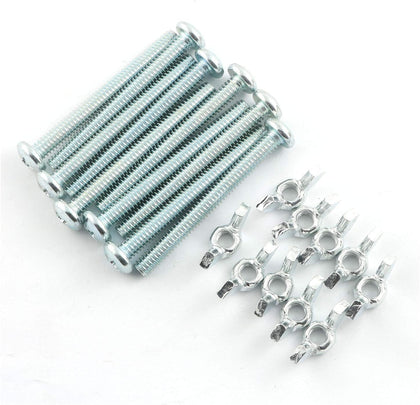 10 Sets Screw Bolts with Wing Nut Kit Zinc Plated Carbon Steel Mounting Hardware Fitting Fastenings- 10pcs 1/4"-20